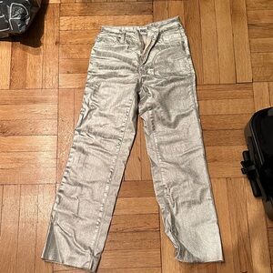 Paige Silver Metallic Pants
